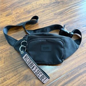 Victoria's Secret Black Fanny Pack with VS keychain